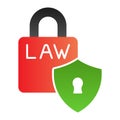 Padlock Law Flat Icon. Lock Law Color Icons In Trendy Flat Style. Protection Gradient Style Design, Designed For Web And