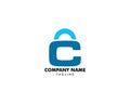 Padlock Letter C Logo Template