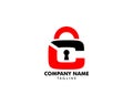 Padlock Letter LC Logo Template