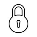 Padlock line icon. Lock black icon.  Security symbol. Vector illustration isolated on white background. EPS 10 Royalty Free Stock Photo