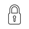 Padlock line icon. Lock black icon.  Security symbol. Vector illustration isolated on white background. EPS 10 Royalty Free Stock Photo