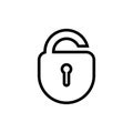 Padlock line icon. Lock black icon.  Security symbol. Vector illustration isolated on white background. EPS 10 Royalty Free Stock Photo