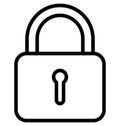 Padlock Line Isolated Vector Icon That can be easily modified or edit Royalty Free Stock Photo