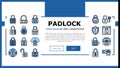 padlock lock safe password key landing header vector Royalty Free Stock Photo