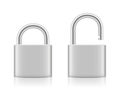 Padlock Locked Unlocked Blank Silver Steel Security Device Royalty Free Stock Photo