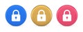 Padlock locking web access button password security protection safe encryption 3d circle icon