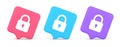 Padlock locking web access button password security protection safe encryption 3d speech bubble icon