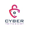 Padlock logo design letter C