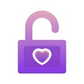 Padlock love logo element design template icon