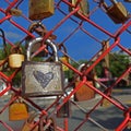 Padlock of love, promise of eternity Royalty Free Stock Photo