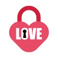 Padlock love. The symbol of eternal love. vector illustration