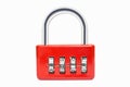 Padlock luggage lock code 2018 new year on white background with clipping path Royalty Free Stock Photo