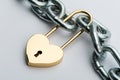 Padlock with metal chain Royalty Free Stock Photo