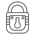 Padlock metal icon, outline style