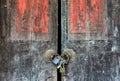 Padlock and old door an vintage Royalty Free Stock Photo