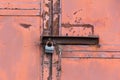 padlock on an old metal door Royalty Free Stock Photo