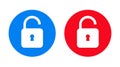 Padlock open icon flat trendy round button set Royalty Free Stock Photo