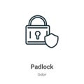 Padlock outline vector icon. Thin line black padlock icon, flat vector simple element illustration from editable gdpr concept Royalty Free Stock Photo