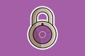 Padlock For Password Secure Sticker vector illustration. Technology and safety objects icon concept.