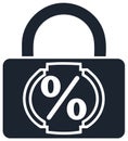 Padlock with Percentage Symbol Icon for Financial Security Royalty Free Stock Photo
