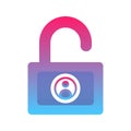 Padlock profile gradient logo design modern template icon Royalty Free Stock Photo