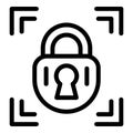 Padlock reliability icon, outline style Royalty Free Stock Photo