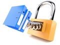 Padlock with ring binder Royalty Free Stock Photo