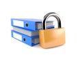 Padlock with ring binders Royalty Free Stock Photo