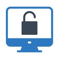 Padlock screen vector glyph color icon