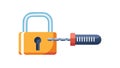 Padlock with Screwdriver Icon Vector Illustration, vector design Generative AI Royalty Free Stock Photo