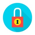 Padlock Secure Flat Circle Icon