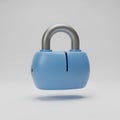 Padlock Security Blue 3DRender ToonStyle Royalty Free Stock Photo