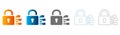Padlock Security Icons Set Flat Design Vector Illustration Royalty Free Stock Photo