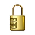 Padlock Security Safeguard With Code Key Vector