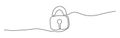 The Padlock shape drawing by continuous line, thin line design vector illustration