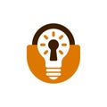 Padlock shaped bulb icon