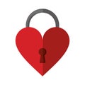 Padlock shaped heart loved