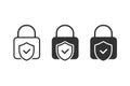 Padlock shield check icon. Illustration vector Royalty Free Stock Photo