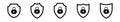 Padlock shield encryption icon. Lock closed symbol.