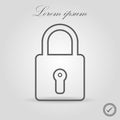 Padlock sign line icon. Open lock sign icon. Protection sign. Password symbol. Unlock symbol.