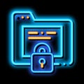 Padlock Site Coding System neon glow icon illustration