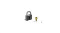 Padlock and Small Key on White Background - Security, Access, Solution Concept Royalty Free Stock Photo