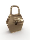 Padlock with symbol at Royalty Free Stock Photo