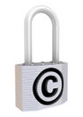 Padlock with the symbol of copyright protection