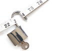 Padlock with tape measure