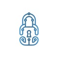 Padlock tech logo design vector, padlock and circuit vector design. Cyber security logotype, suitable for your company Royalty Free Stock Photo