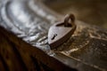 Padlock to the font in the Cathedral in Lincoln, Lincolnshire on September 19, 2023 Royalty Free Stock Photo