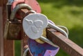 Padlock, which symbolically embodies the feelings of lovers and newlyweds to each other and acts as a pledge of their loyalty Royalty Free Stock Photo