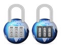 Padlock world globe Royalty Free Stock Photo
