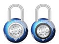 Padlock world globe Royalty Free Stock Photo